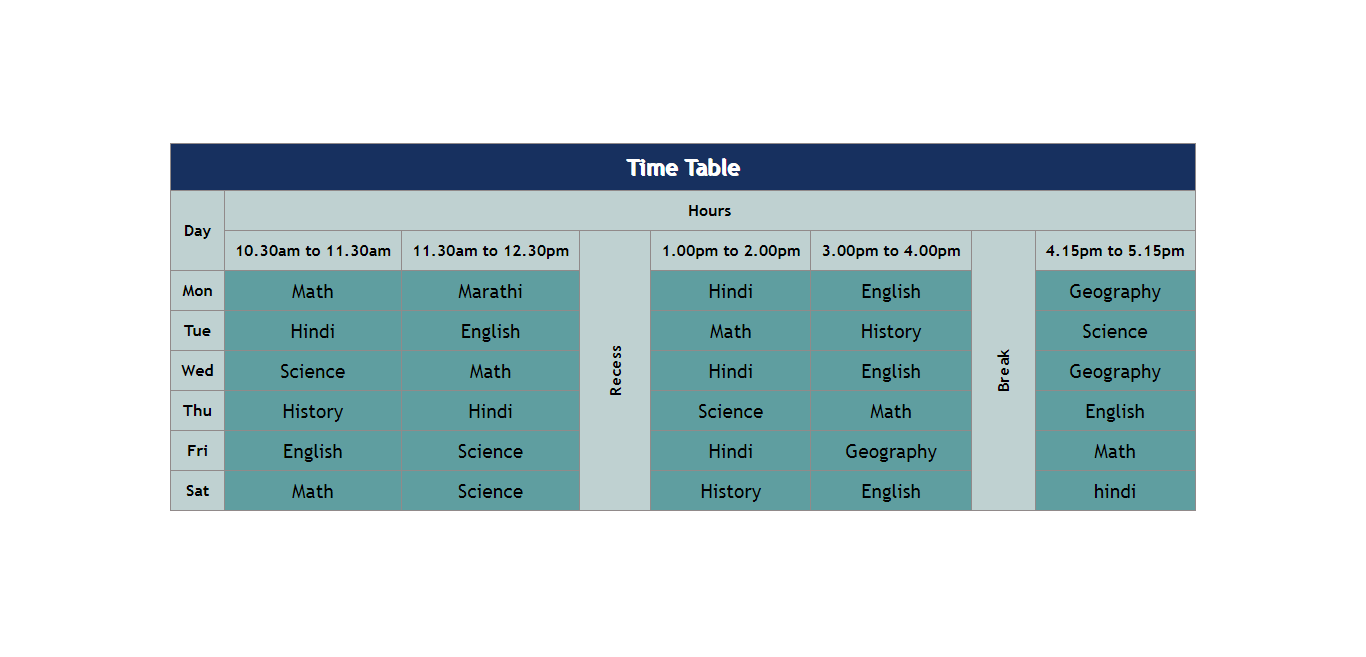 GitHub sagomase/Tableschooltimetable School Time table is plan or