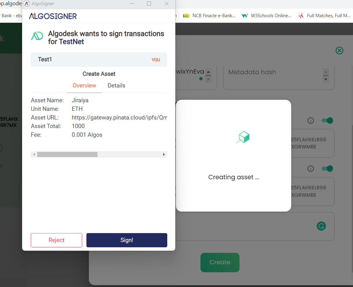 GitHub - baileyalo/AlgorandAsset_Algodesk: Mint NFT on Algorand Testnet