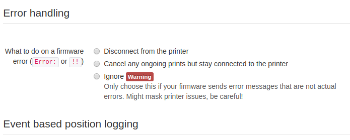 Behaviour of error handling is not set on maintenance branch · Issue ...
