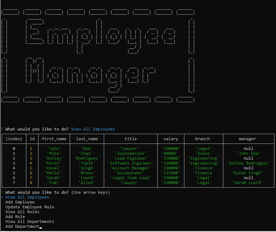 GitHub - Jrophoff/employee-tracker