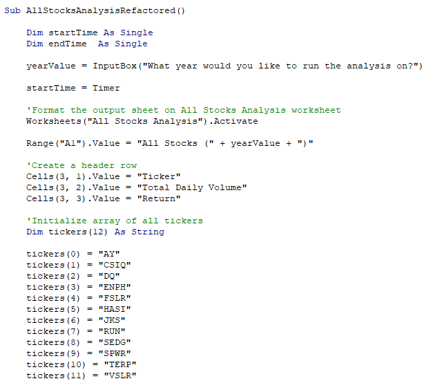 GitHub - GrisellTavitas/stock-analysis: Analyzing financial data using VBA