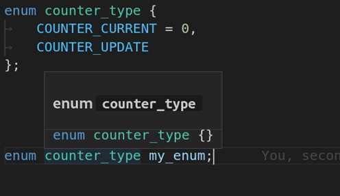 C struct members and enum values are not shown on type hover · Issue ...