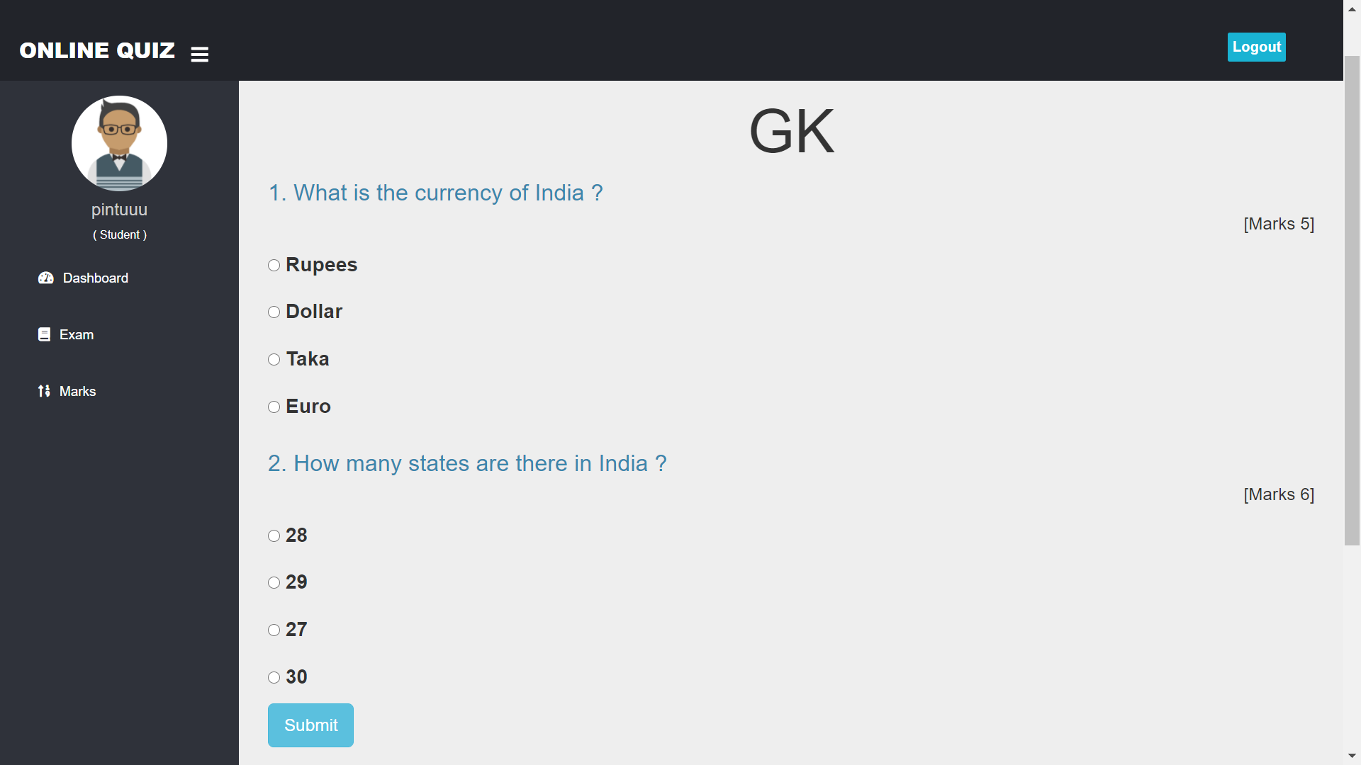 GitHub - DevParihaar/quizsystem