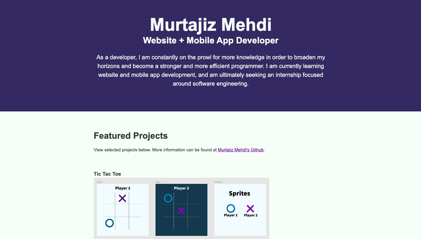 GitHub - MurtajizMehdi/PersonalWebpage: First project focused on web ...