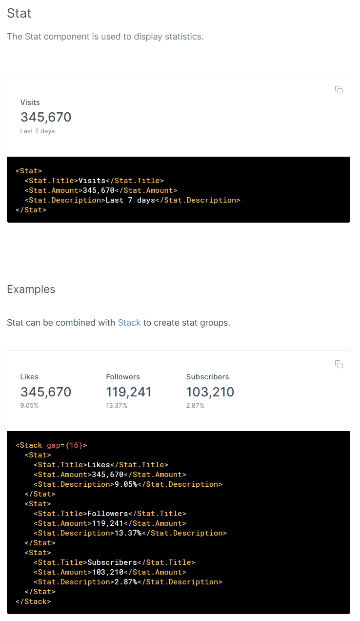 stat component