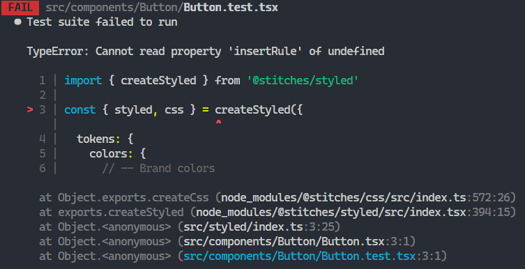 Jest complains about createStyled · Issue #137 · stitchesjs/stitches ...