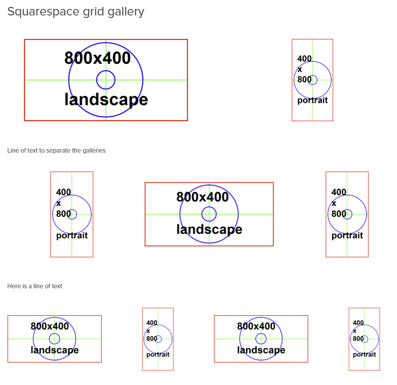 Squarespace grid gallery