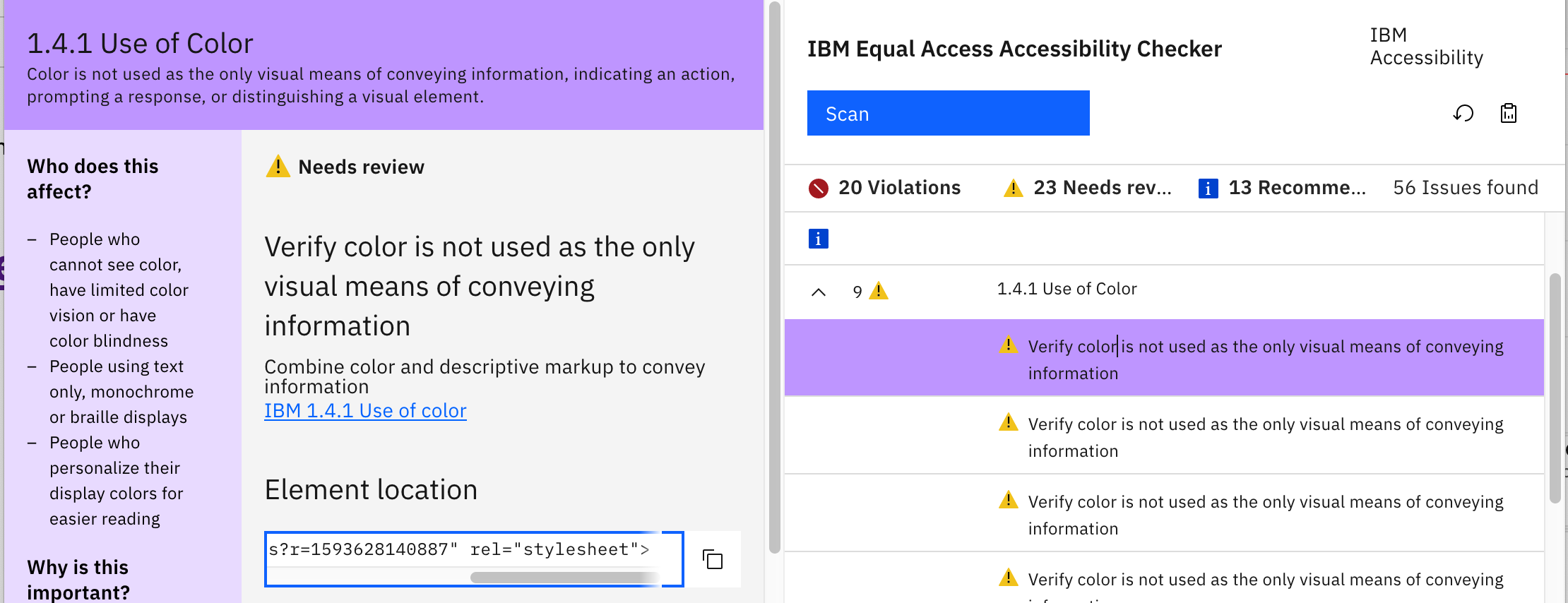 [BUG] Accessibility Checker plugins generate Use of Color (1.4.1 ...