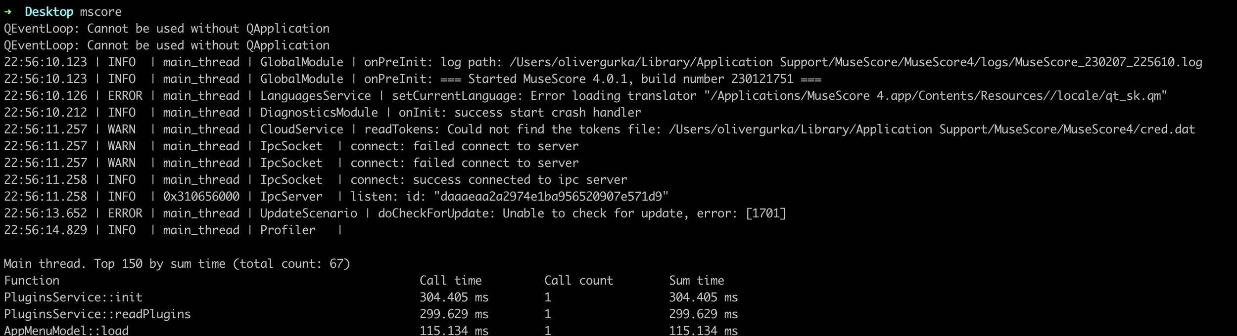 [MU4 Issue] Commands in command line throw "QEventLoop: Cannot be used ...
