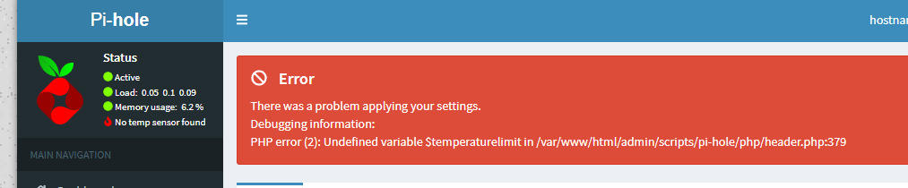 Undefined variable $temperaturelimit · Issue #2092 · pi-hole/web · GitHub
