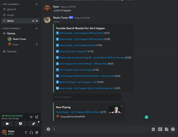 GitHub - Ryanmaxin/Realm-Tunes-2.0: A Discord music bot built with the ...