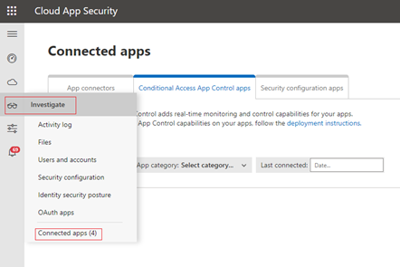 Screenshot of selecting Investigate.