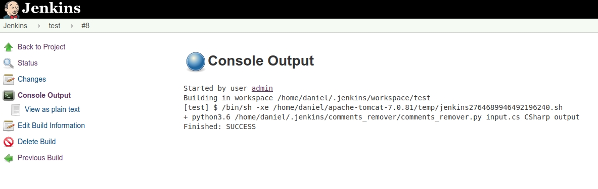 shell step output