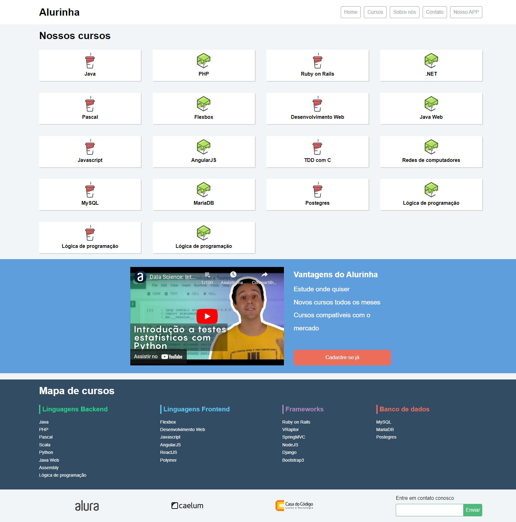 Layout web site Alurinha