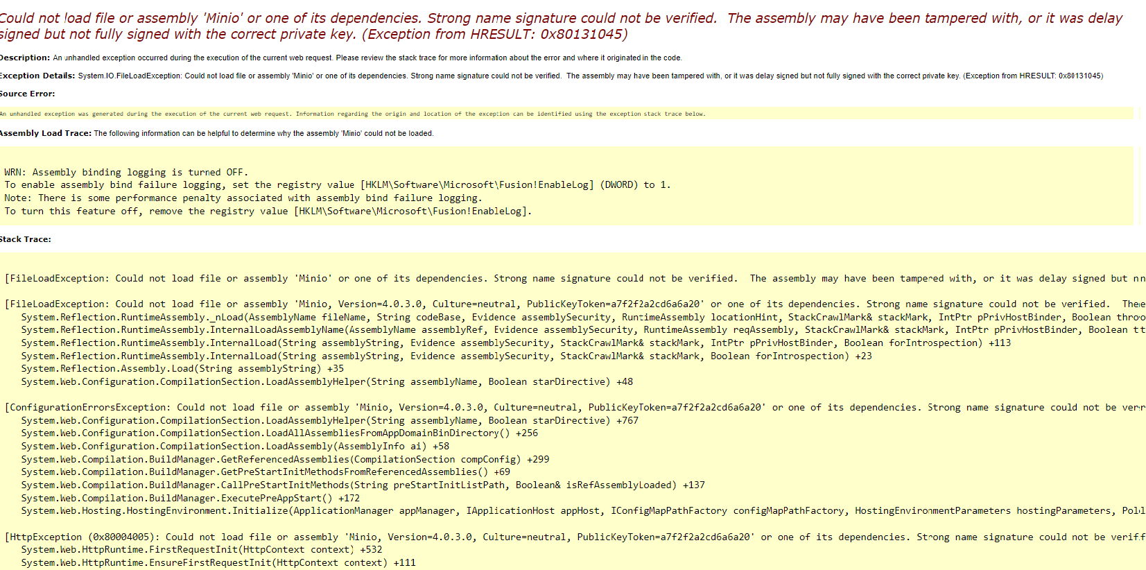 Version 4.0.3 doesn't work with net4.8: Strong name signature could not ...