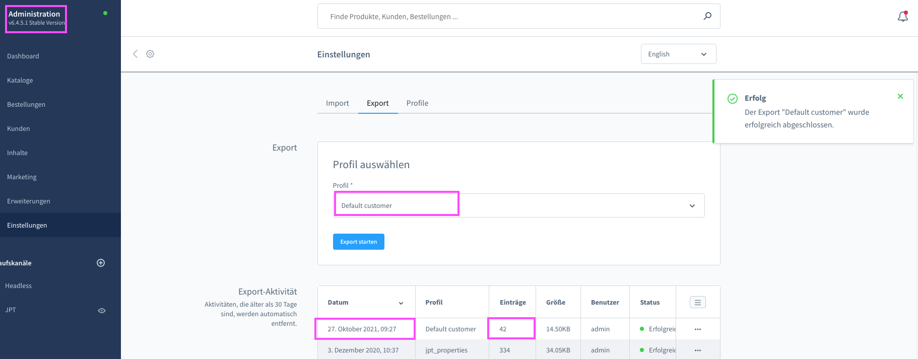 Customer Export Not Generating Entries Issue 2147 Shopware