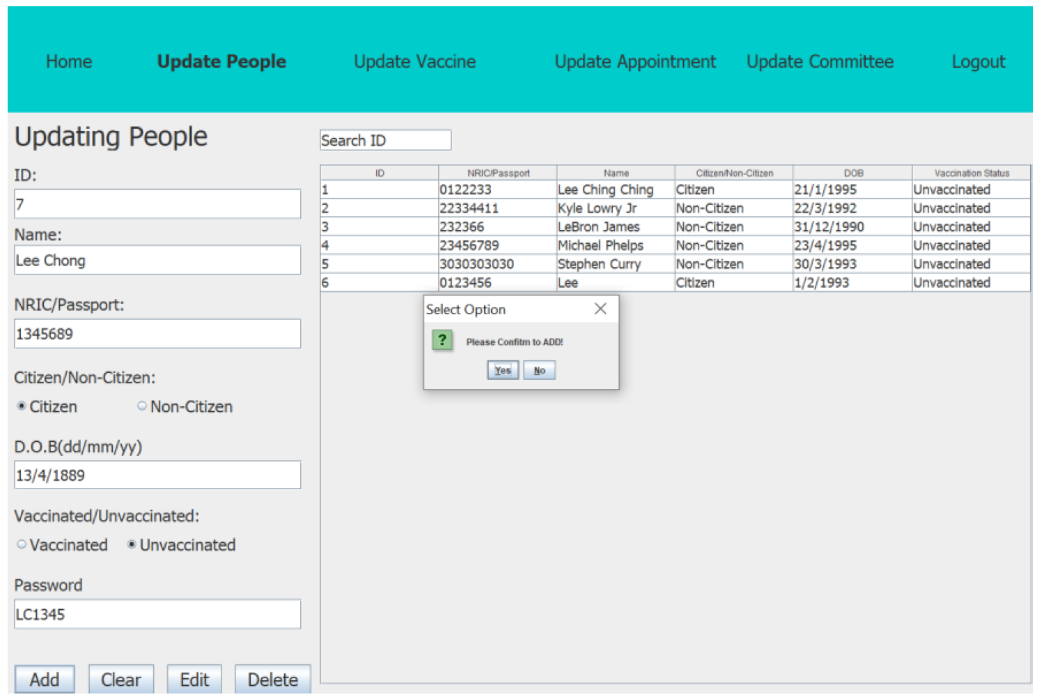 GitHub - JunWei25/Vaccine-Management-System-using-OOP: Designed a ...