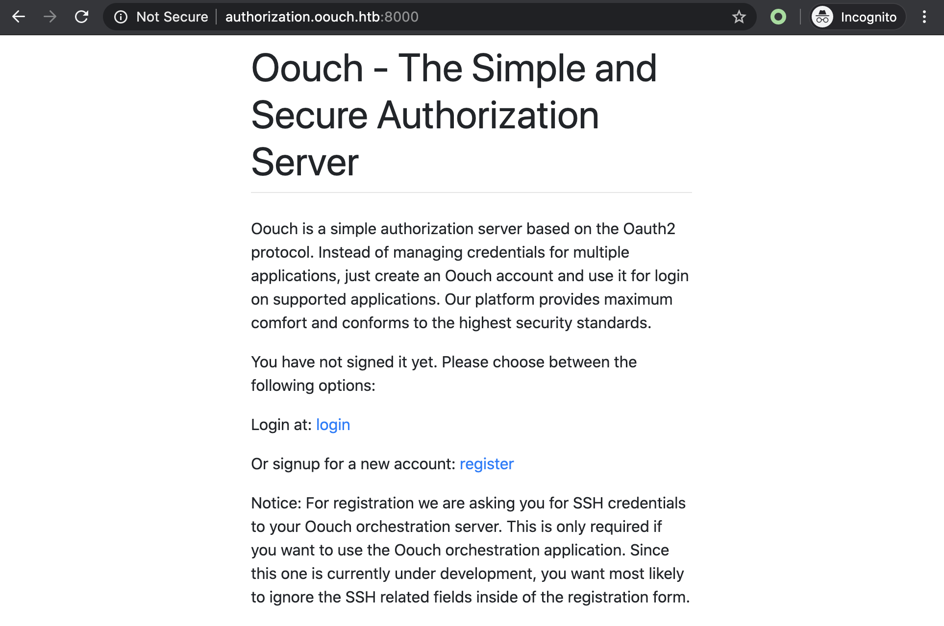 oouch authorization