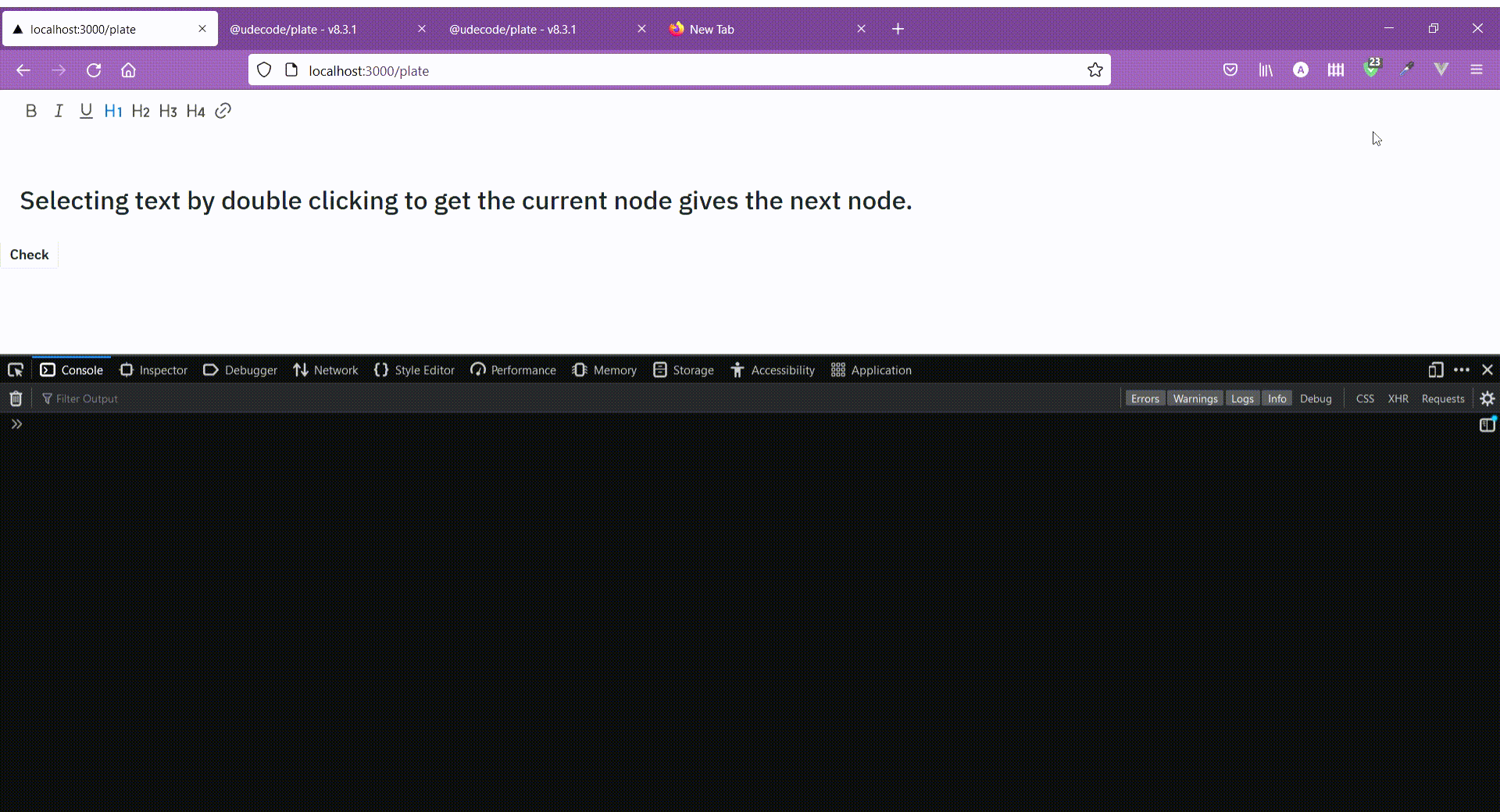 getNode method returns the next node adjacent to the node selected ...