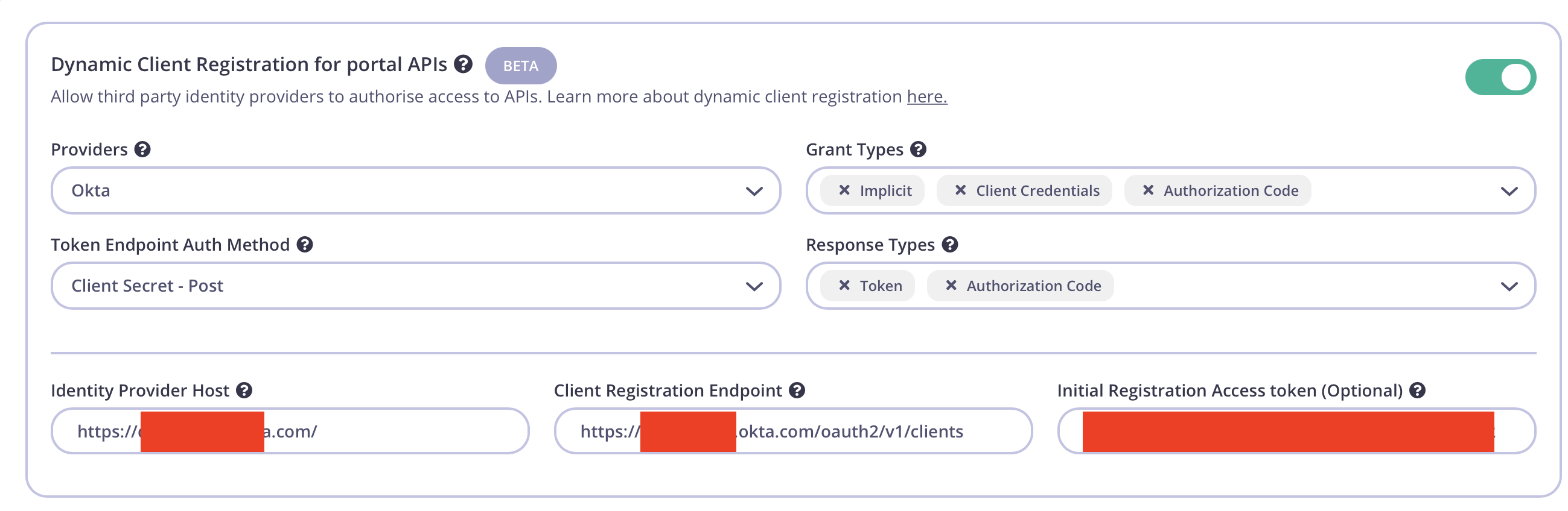 Dynamic Client Registration {"error":"invalid_client_metadata","error ...