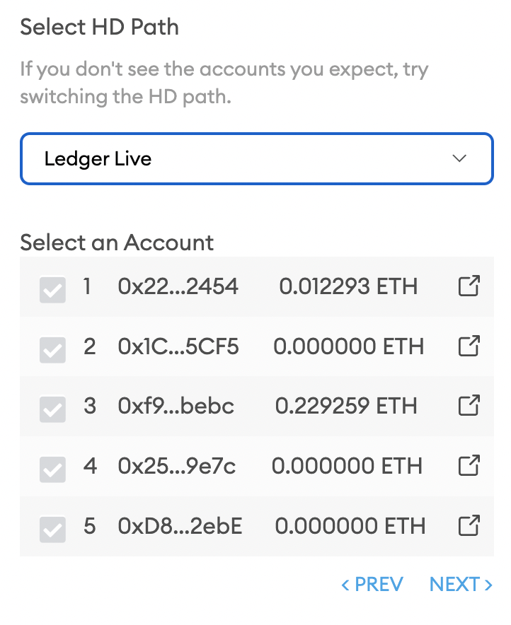 Ledger Unable to find addresses which used in MM with Ledger Live