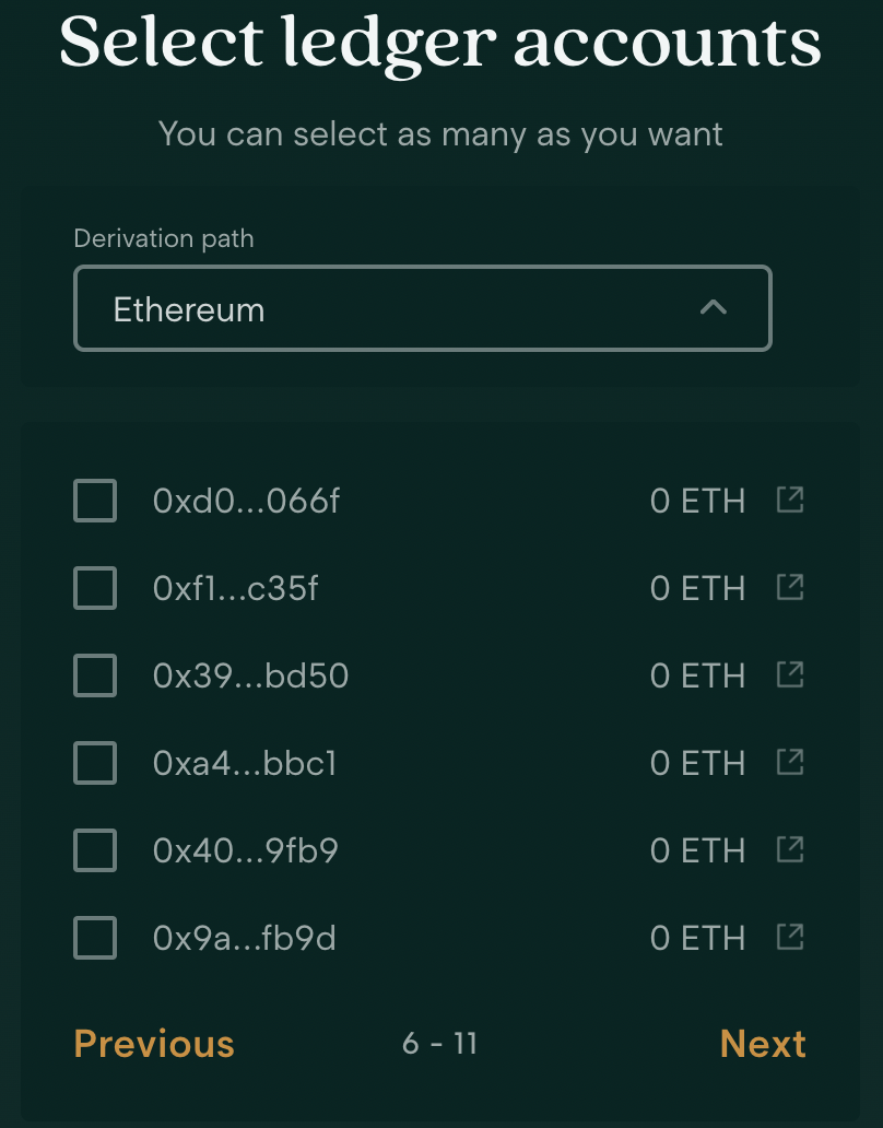 Ledger Unable to find addresses which used in MM with Ledger Live