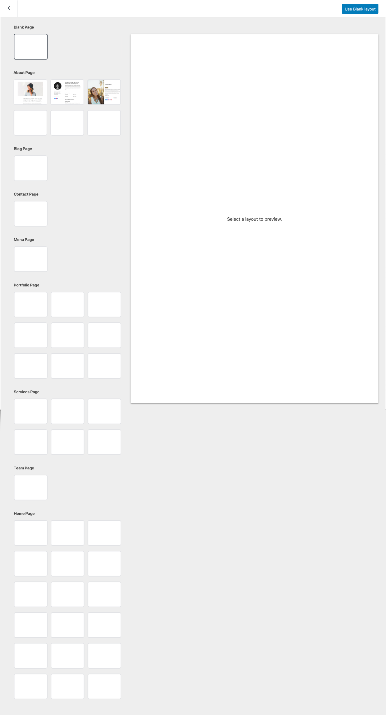 page-layout-selector