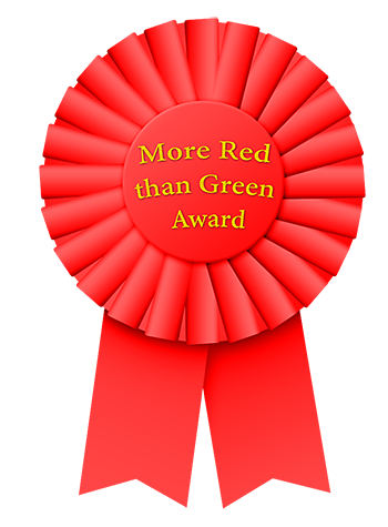 More red than green award, congratulations!