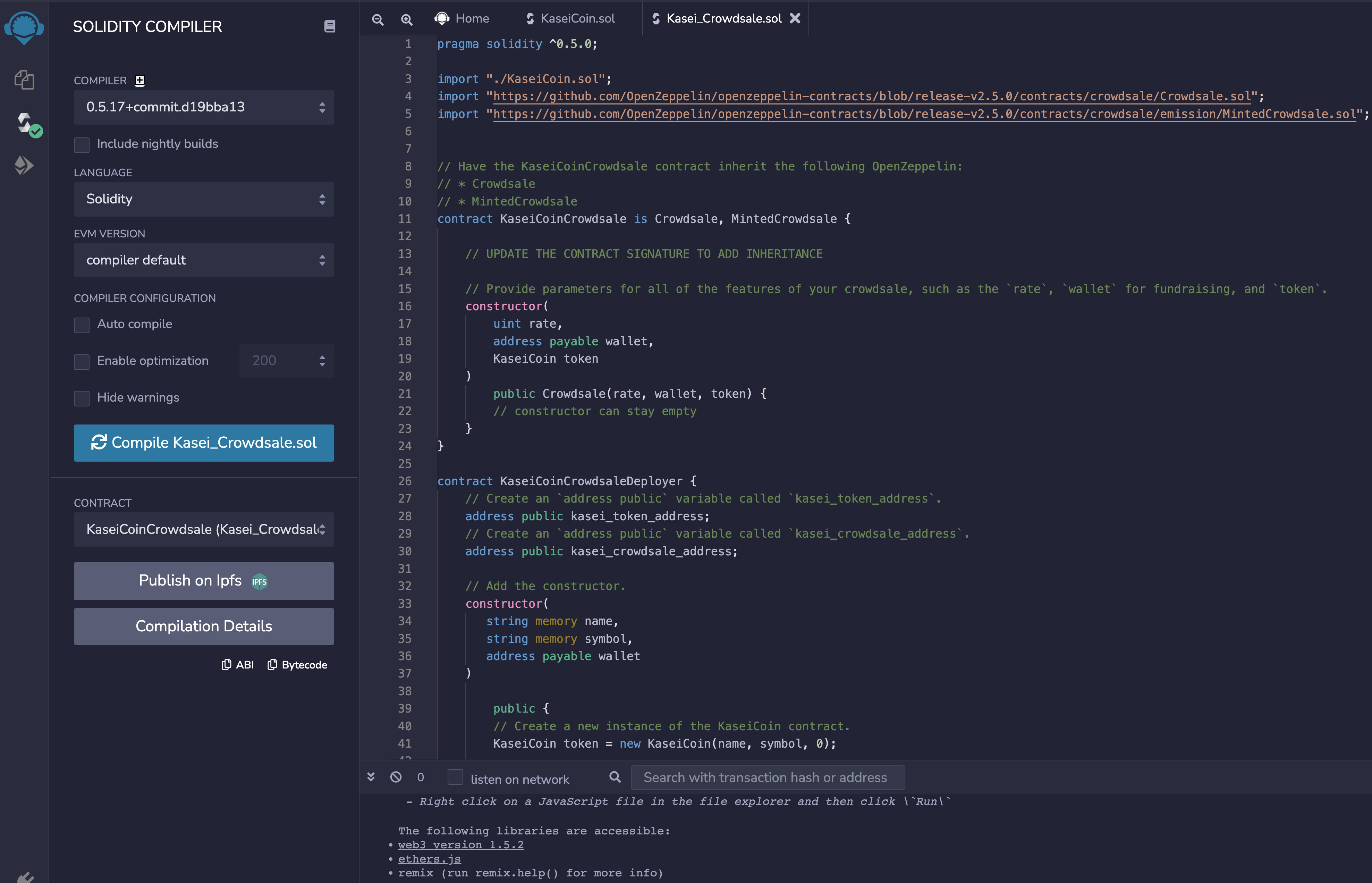 GitHub - AntZam1776/SmartContract_Crowdsale
