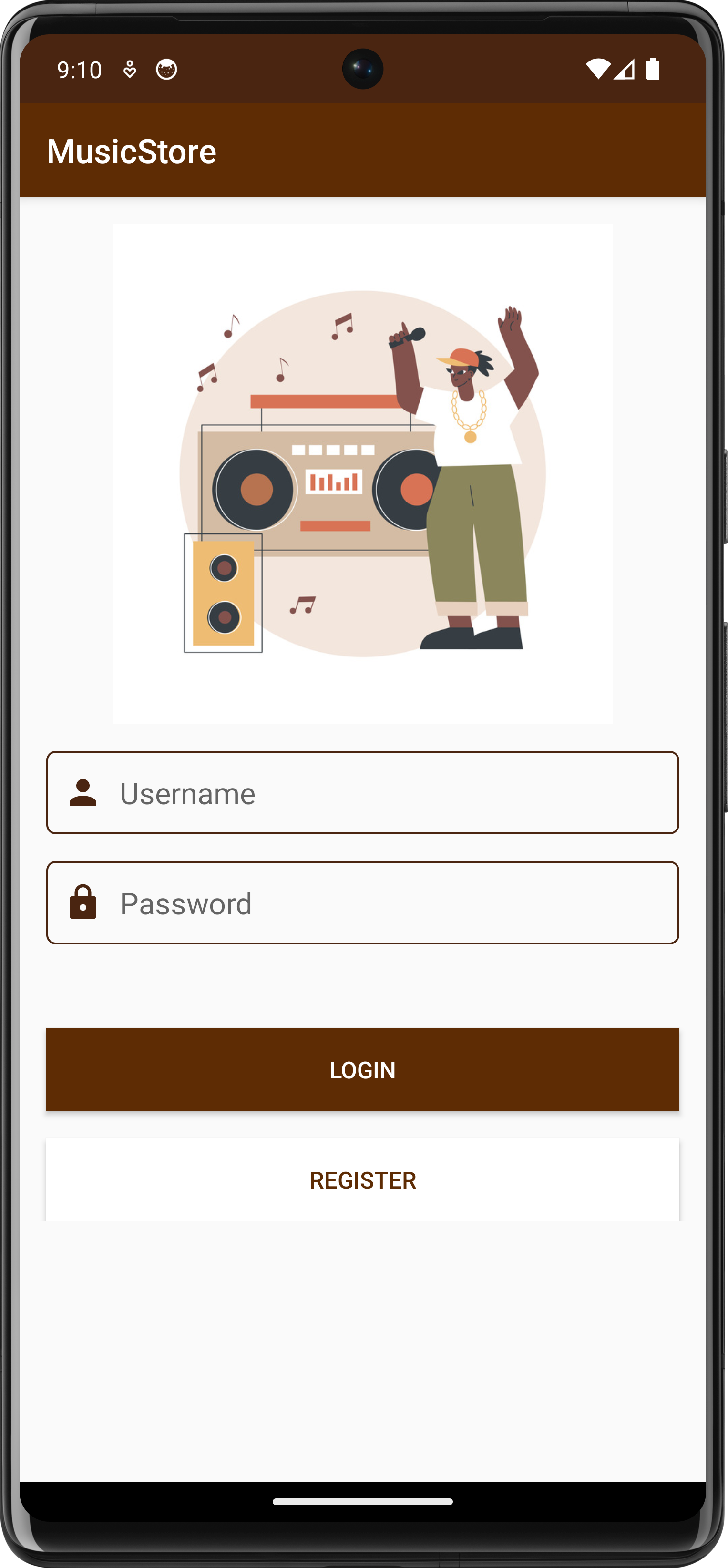 GitHub venfriti/MusicStore Android project to review albums. Built
