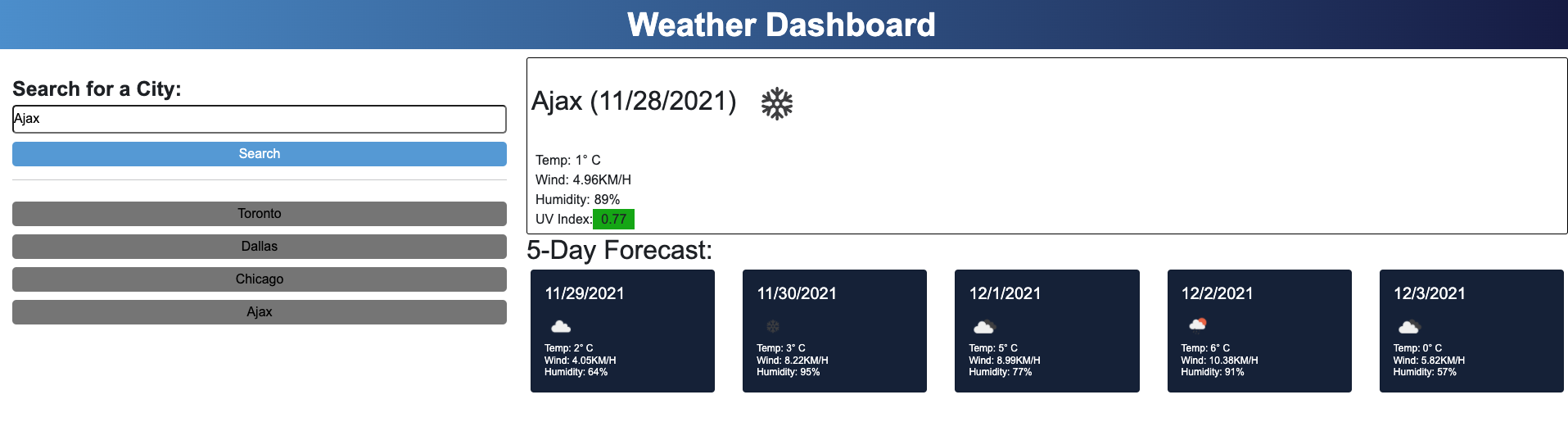 GitHub - AhmedAlkh/weather-dashboard: Weather dashboard app. Enter a ...