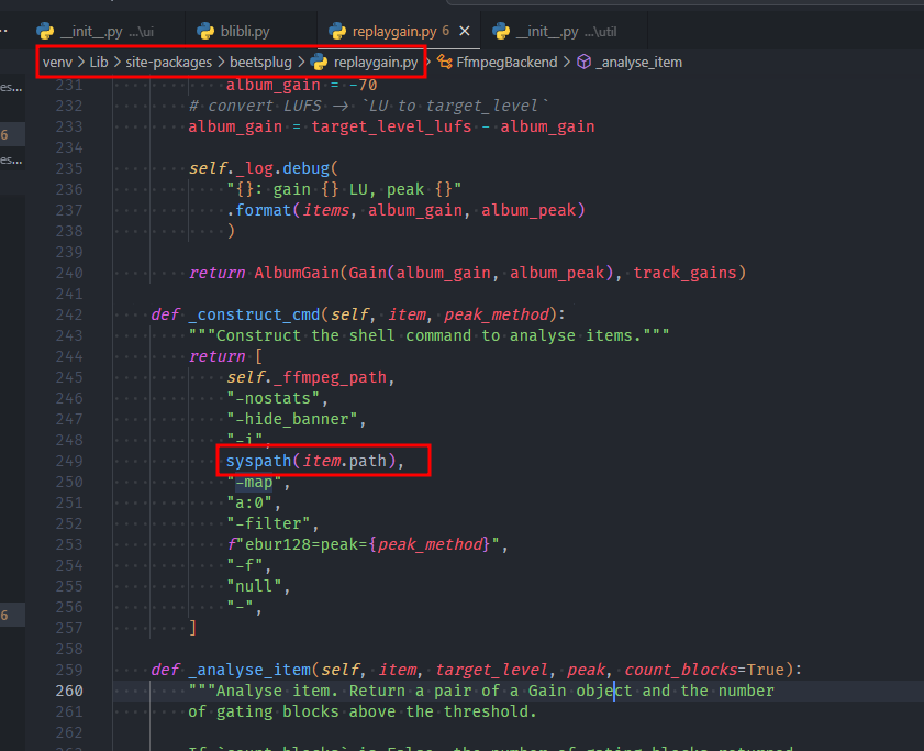 Replaygain with ffmpeg throws error when filename has special