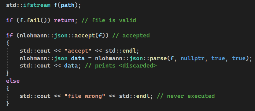 Json parsing error despite being accepted · nlohmann json · Discussion ...