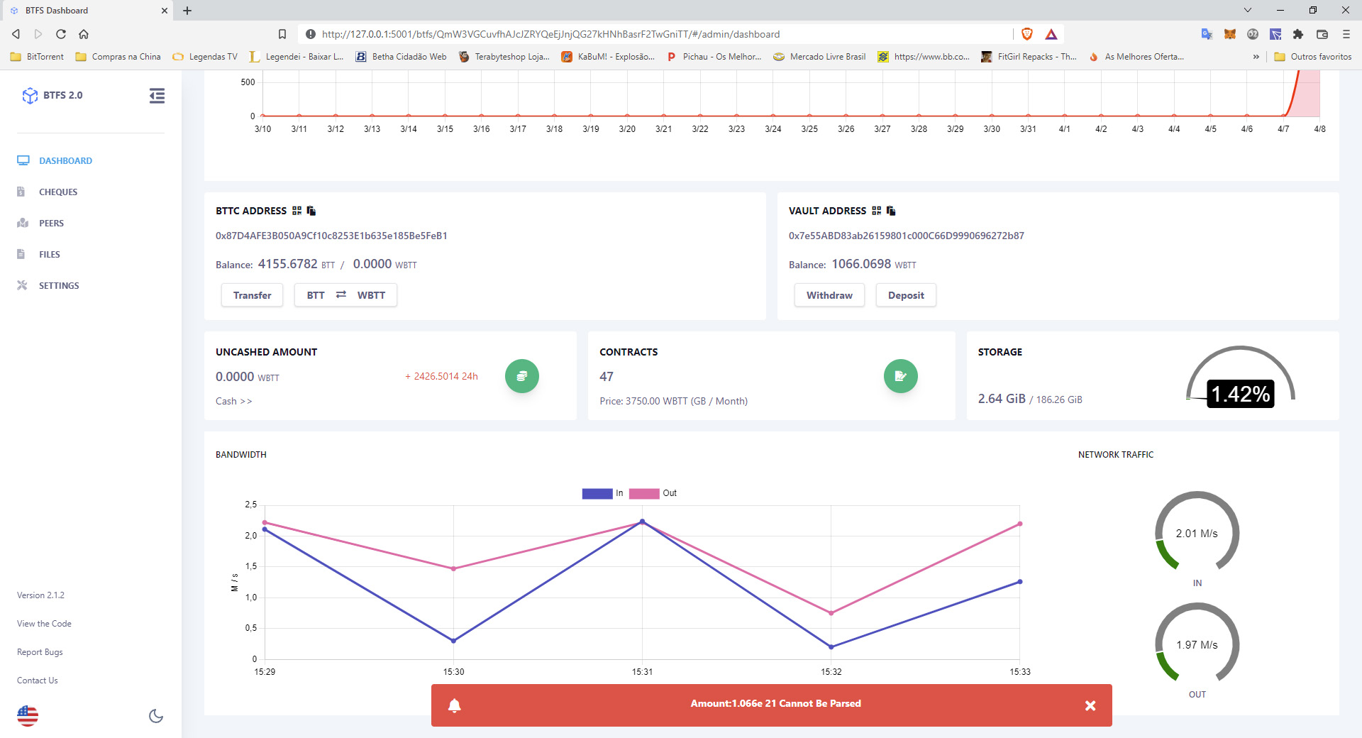 Vault withdraw problem... · Issue #20 · bittorrent/btfs-dashboard · GitHub