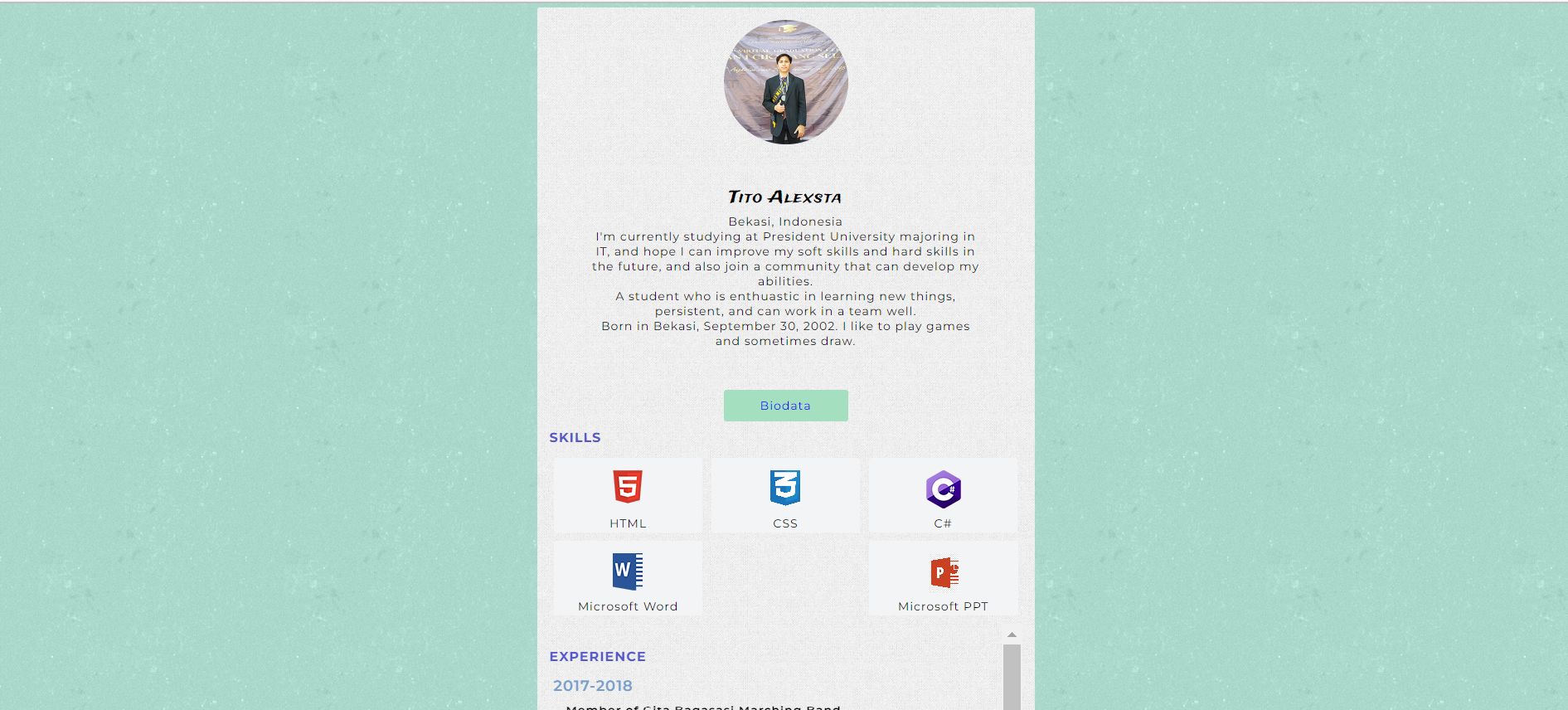 GitHub - Alx3009/Curriculum-Vitae-Tito-Alexsta: Creating a web-based ...