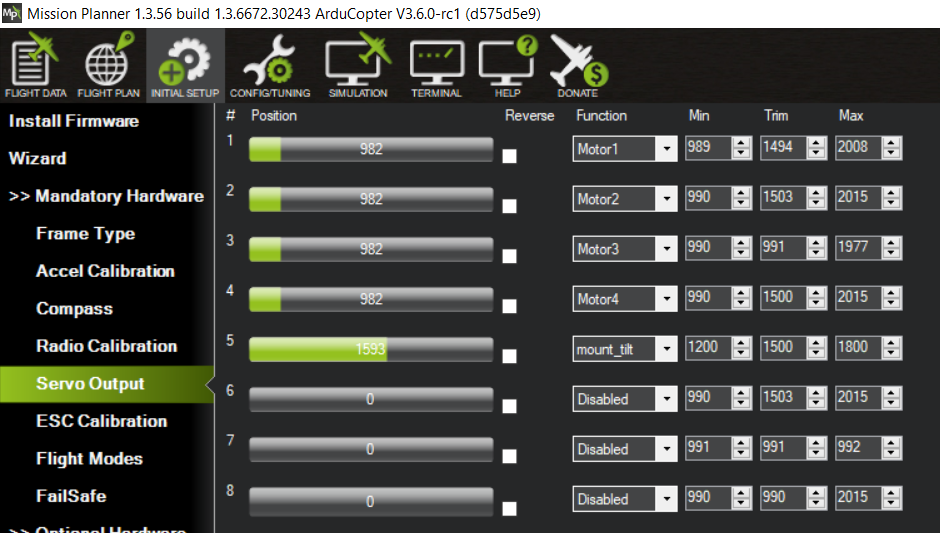 Servo gimbal not working if ESCType OneShot125 · Issue 8314