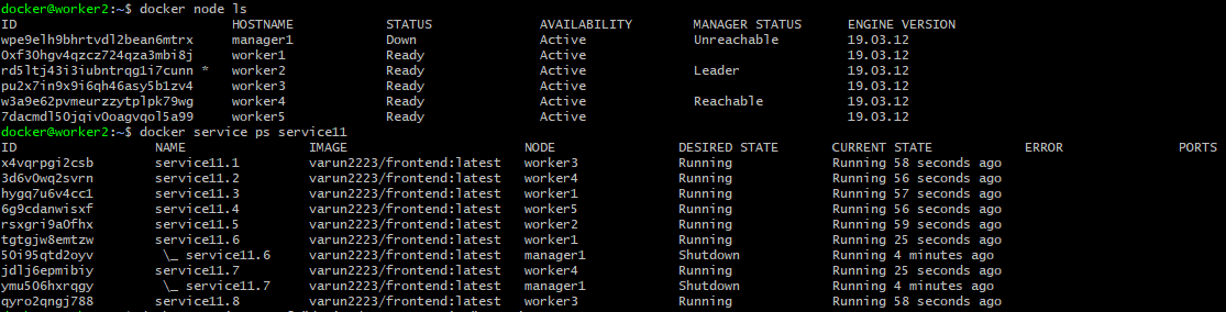 checking status after manager went down