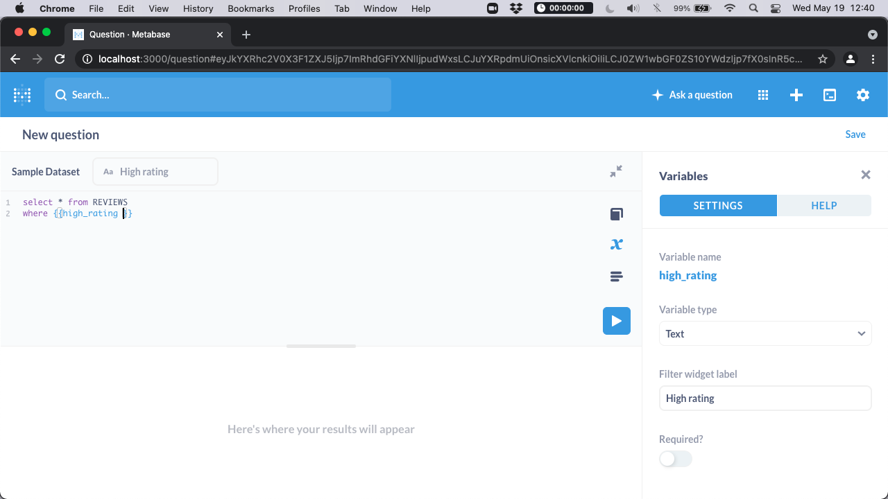 Native question's numeric field filter doesn't have any widget options ...