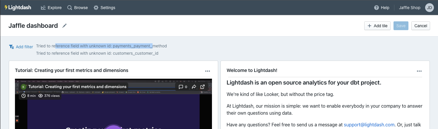 No option to remove invalid dashboard filters · Issue #1422 · lightdash ...