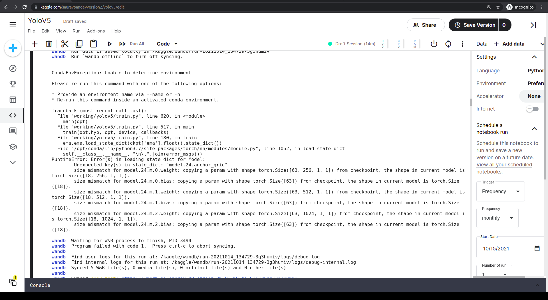 Training the new model by using the weights obtained from custom ...