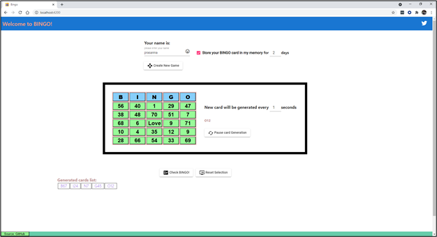 GitHub - aprasannakumar85/bingoAngularWithCards: Bingo gameboard