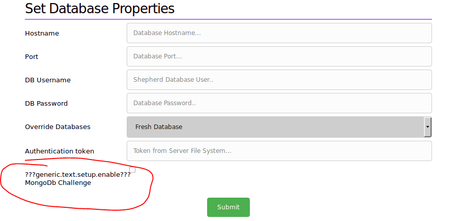 [BUG] Setup Page not displaying MongoDb setup properly · Issue #496 ...