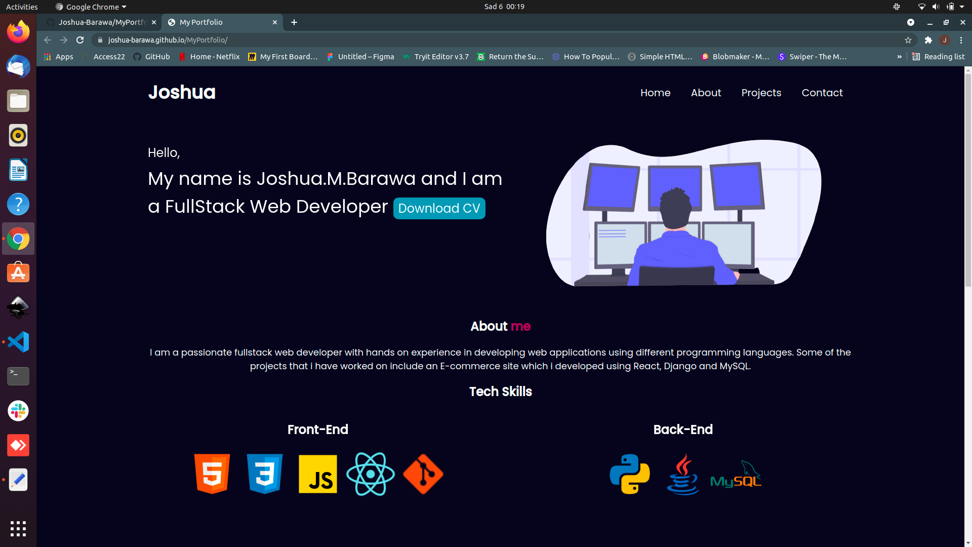 GitHub - Joshua-Barawa/MyPortfolio: This project is a landing page for ...