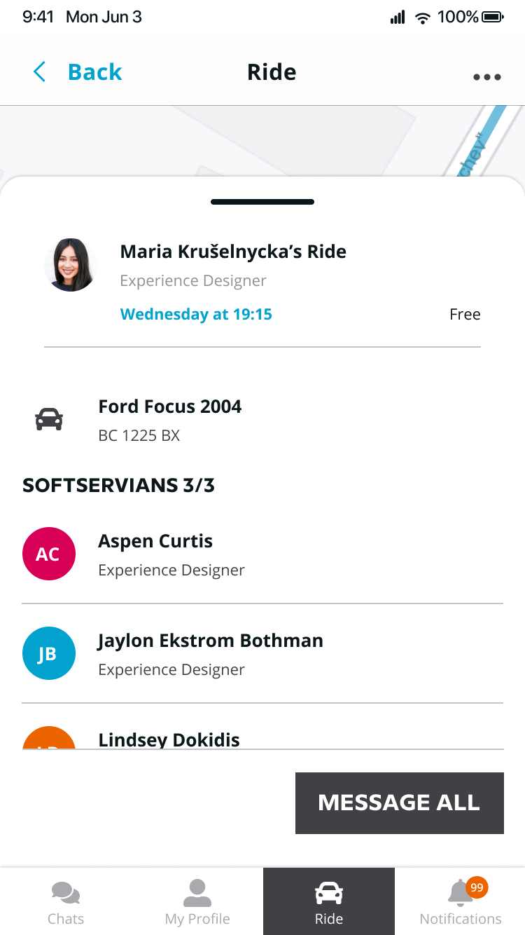 [Ride] 'Message To All' button doesn't correspond to the mock-up ...