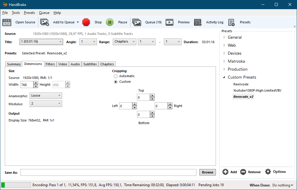 Preset with custom resolution cannot be increased · Issue 2197