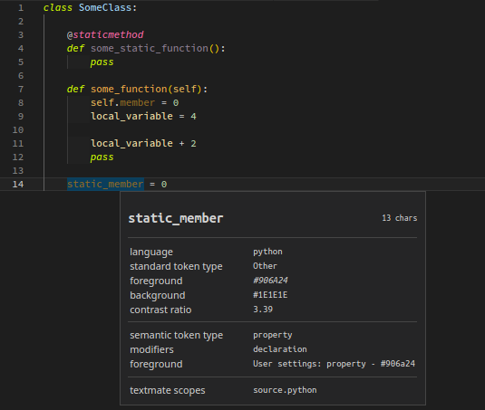 Static member should be highlighted as such · Issue #2084 · microsoft ...