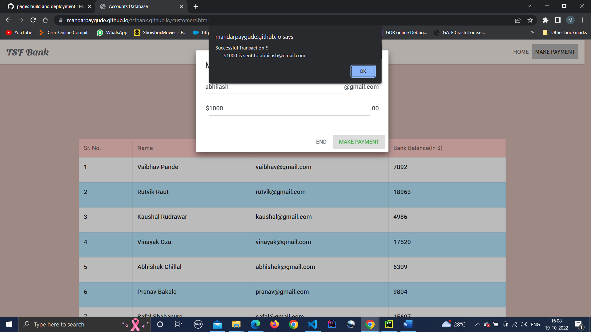 GitHub - MandarPaygude/tsfbank.github.io: Created a simple website for ...