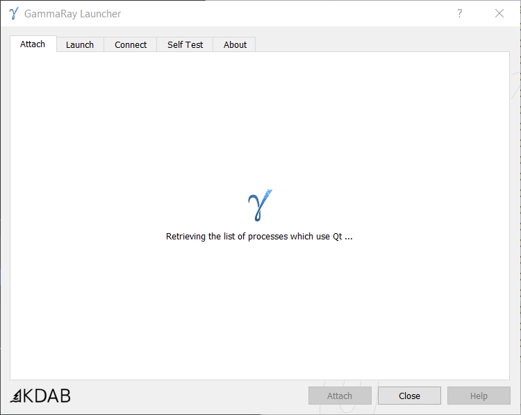 gammaray stuck on startup screen
