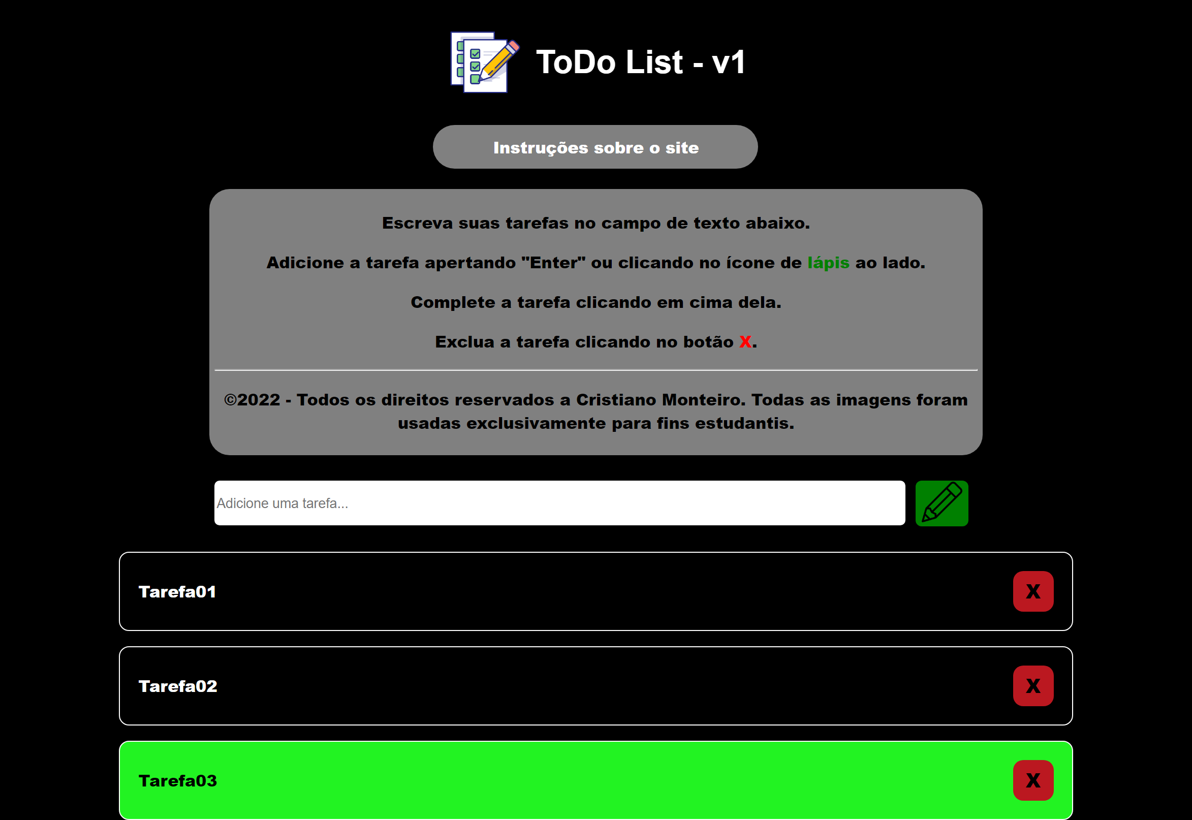 GitHub - Cristiano-Monteiro/To-do-List-Challenge-v1: To-do-List ...
