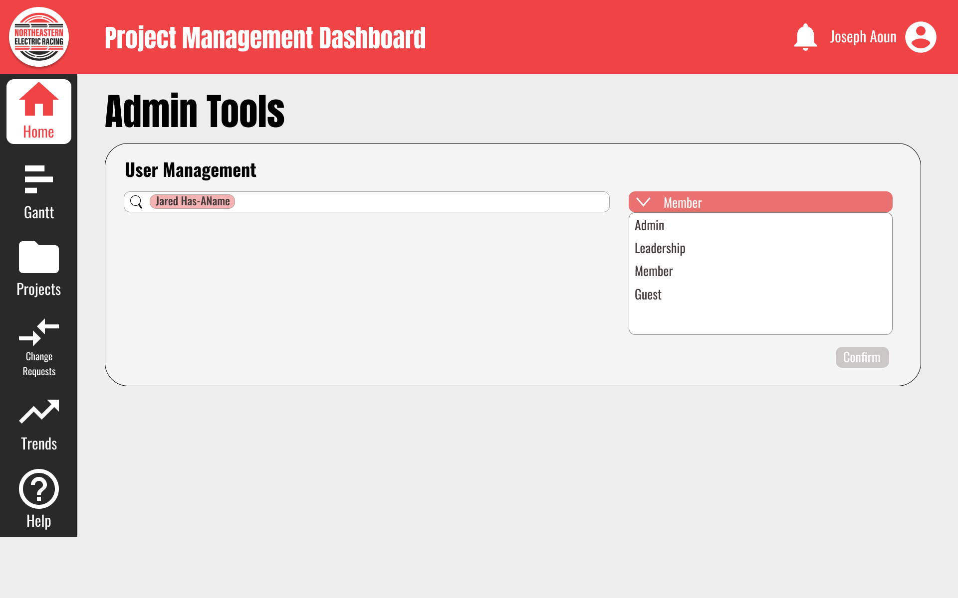 User Management - New Admin Page + User Role Selection Section · Issue ...